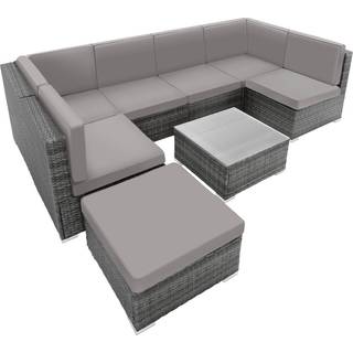Polyrattan loungesæt Venedig - grå