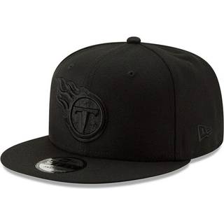 New Era NFL 9FIFTY Black On Black Justerbar Snapback Hat Cap One Size Passer Alle (US Alpha One Size Tennessee Titans)