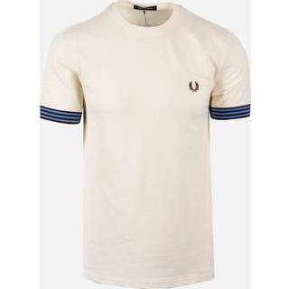 Fred Perry Striped Cuff T Shirt Ecru