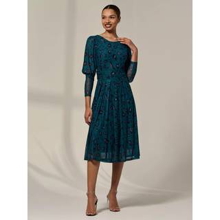 Jolie Moi Jolie Moi Mesh Puff Long Sleeve Midaxi Dress - 38