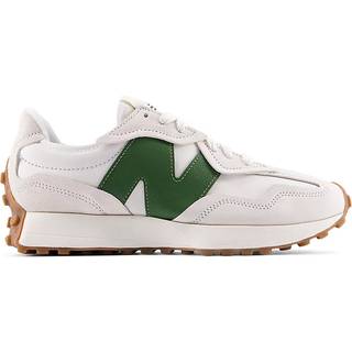 New Balance Unisex 327 i Brungrå/Grøn læder, Størrelse 38.5