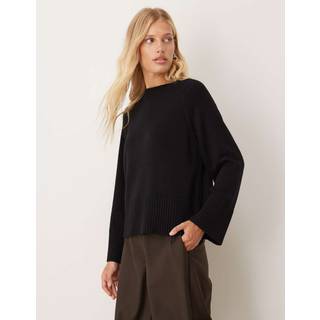 Gina Tricot-Round neck knitted sweater-Striktrøjer-Sort-XS-Dame