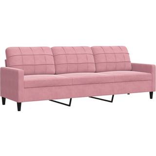 3-Personers Sofa Fløjl - 210 cm / Lyserød