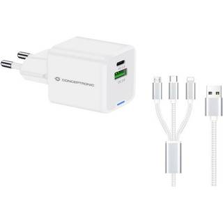 Conceptronic ALTHEA16W oplader til mobil enhed Universel Hvid Vekselstrøm Hurtig opladning Indendørs