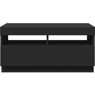 tv-bord med LED-lys 80x35x40 cm sort