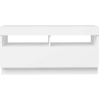 Tv-Skab Med Led-Lys 80X35X40 Cm - 80 cm / Hvid