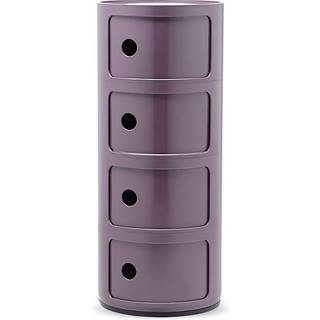Kartell Componibili Classic Opbevaring Skinnende Finish Med 4 Rum Syrenfarvet - Skuffer Abs Viol - 0498520