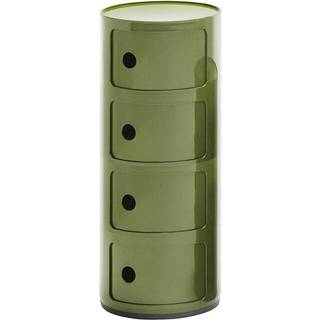 Kartell Componibili Classic Opbevaring Skinnende Finish Med 4 Rum - Skuffer Abs Grøn - 0498518