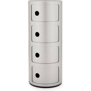 Kartell Componibili Classic Opbevaring Mat Med 4 Rum Sølv - Skuffer Abs Silver - 04985SI