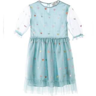 Stella McCartney Kids Embroidered tulle dress - blue - Y 3