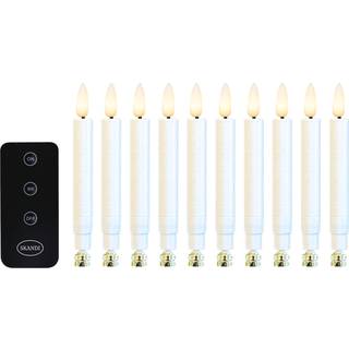 LED Juletræslys (passer til Georg Jensen), hvid, 10 stk. med justerbar klips og fjernbetjening
