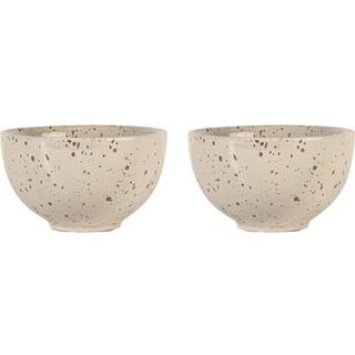 Sagaform Ditte skål 2-pak Beige-vinrød