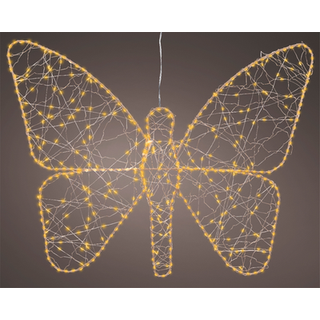 Lysdekoration Lumineo Gylden Metal Sommerfugl 43 x 58 cm