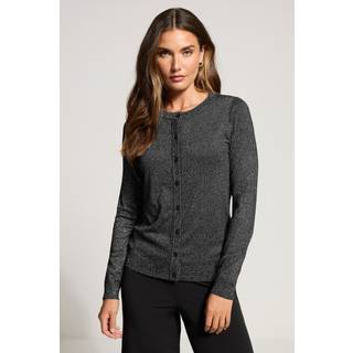 Lts Tall Black Metallic Crew Neck Cardigan 14-16 Lts | Tall Women's Cardigans