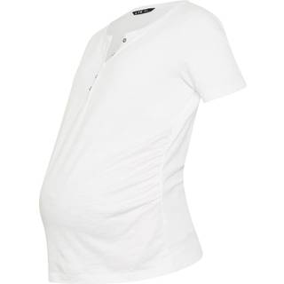 Lts Tall Premium Maternity White Cotton Placket Button Tshirt Size 12