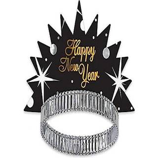 Sort og guld nyt?r skimmer tiara - 1 pc