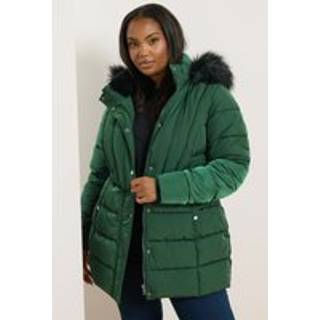 Yours Curve Yours Curve Green Short Puffa Coat
