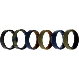 Silikone bryllup Br 8mm kantring s?t - brun af Roq for m?nd - 6 x 16 mm ring