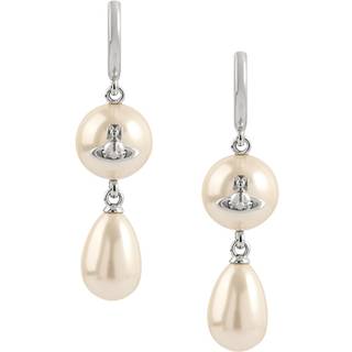 Vivienne Westwood Silver Martha Pearl Ball Drop Hoop - Silver