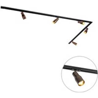 Moderne skinnesystem med 5 spots mørk bronze 1-faset - Iconic Kohua