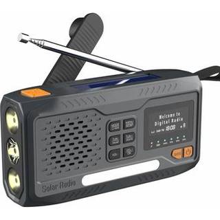 WR-6B Solar-håndsving nødradio DAB med LED-lommelygte - sort