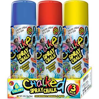 JA-RU Sidewalk Chalk Spray (3 dser assorteret) Kids Driveway Yard flydende farvet kridt. Markmarkeringslinjespray midlertidige markrer. Vaskbar