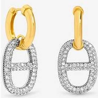 Jon Richard Jon Richard Gold 18K Plated and Crystal Link Drop Earrings