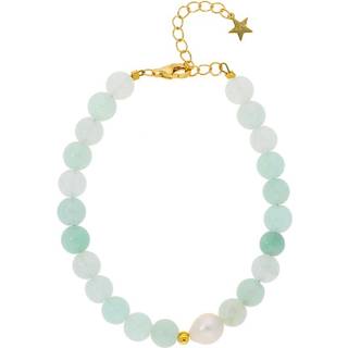 Nuni - Florence armbånd i forgyldt sølv med mint jade
