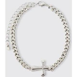 Mens Silver Cross Bracelet