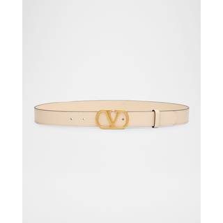Valentino Garavani VLogo leather belt - white - 85CM