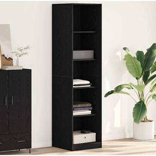 Garderobeskab Sort Eg 50 X 50 X 200 Cm Konstrueret Træ