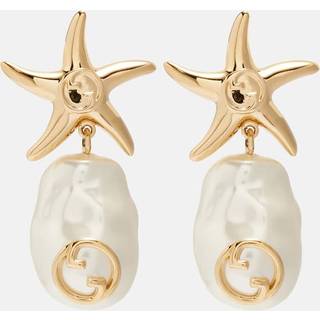 Gucci Interlocking G faux pearl drop earrings - gold - One Size