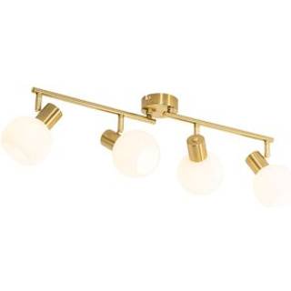 Smart loftspotlight guld med opalglas 4-lys justerbar inkl. 4 Wifi P45 - Anouk