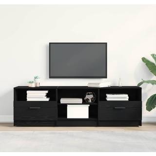 TV-skab med skuffe Sort eg 150 x 33,5 x 45 cm Konstrueret træ