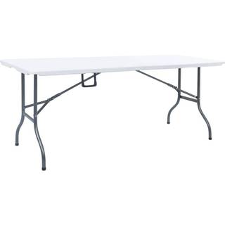 foldbart havebord 180 x 75 x 74 cm HDPE hvid