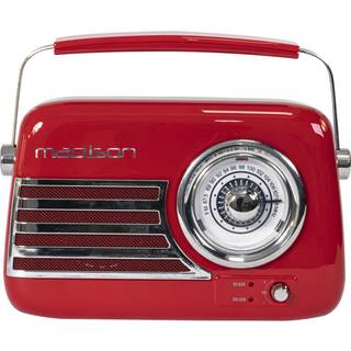 Madison Retro Radio m. Bluetooth og FM (Rød)