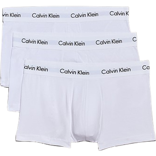 Calvin Klein 3-pak Cotton Stretch Low Rise Trunks - White - X-Small