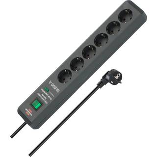 BRENNENSTUHL Secure-Tec 19.500A extension socket  6-way anthracite 2m H05VV-F 3G1,5