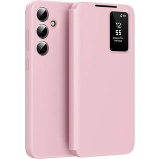 Samsung Galaxy A55 Smart Clear View Flip etui med kortplads - Pink