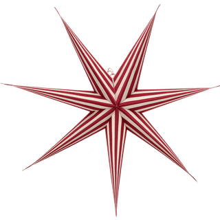 Scandi Living Bare adventsstjerne hvid-rødstribet 80 cm