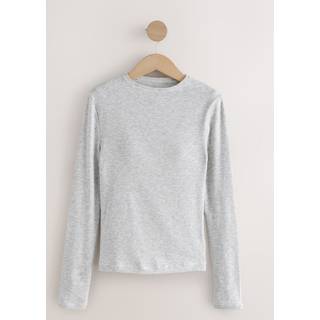 Next Grey Marl Hidden Support Ribbed Long Sleeve Top