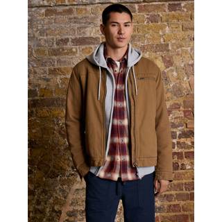 Next Tan Brown Canvas Borg Lined Jacket