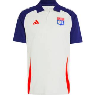 Olympique Lyonnais Tiro 24 Polo Shirt - White Tint / Midnight Indigo / Bright Red