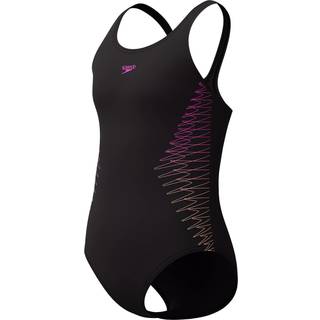 Girls Placement Muscleback Swimsuit Black/Peach