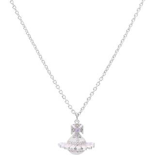 Vivienne Westwood Silver Jordana Bas Relief Pink Opal Orb Necklace - Silver