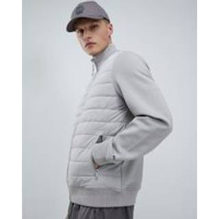 River Island River Island Grey Funnel Hybrid Puffer Jacket