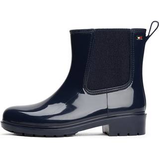 Glossy Ankle Cleat Rain Boots
