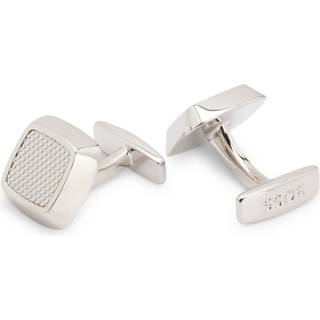 Firkantede manchetknapper med tekstureret metalindlæg