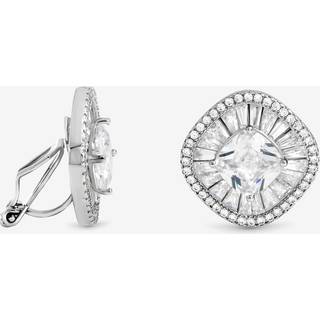 Jon Richard Jon Richard Rhodiumbelagte Baguette Kubisk Zirkonia Øreringe med Klip