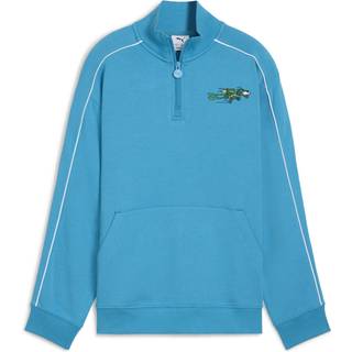 Super PUMA T7 Half-Zip Crew Sweatshirt Youth, Age, Tropical Blue, 9-10Y - Tropical Blue - 9-10Y